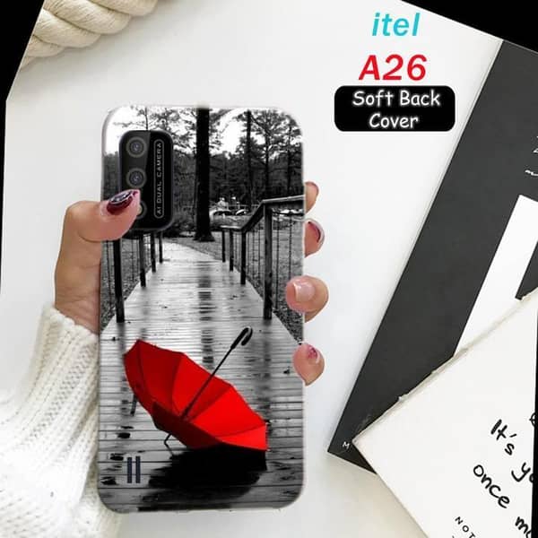 Itel A26 Soft Silicone Back Cover with Flexible Digital Print and Full Button Access