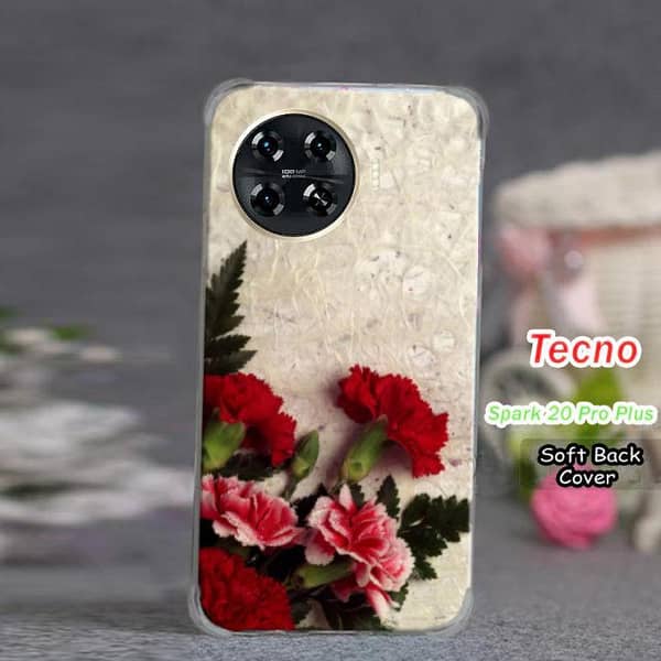 Tecno Spark 20 Pro Plus Back Cover — Floral Soft Silicone Case