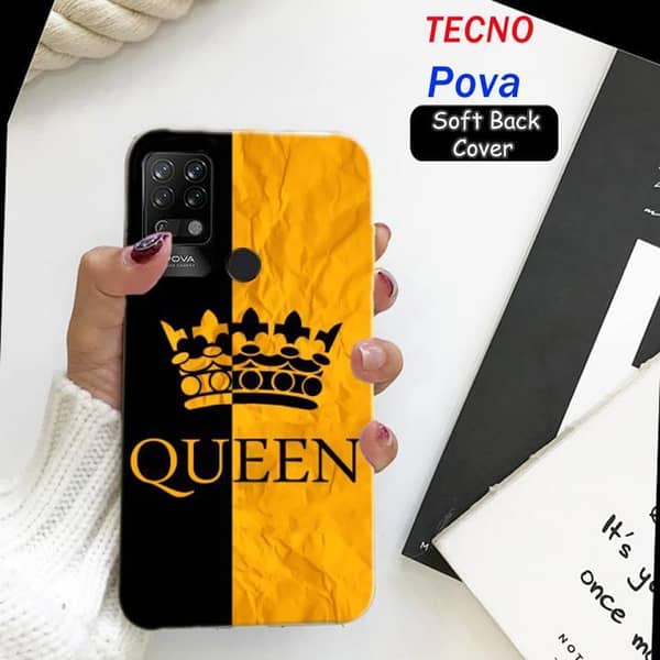 Tecno Pova Back Cover | Queen Soft Silicone Case with Girls Print