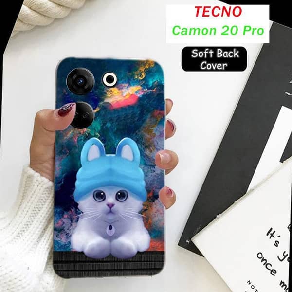 Tecno Camon 20 Pro Cat Print Soft Silicone Back Cover