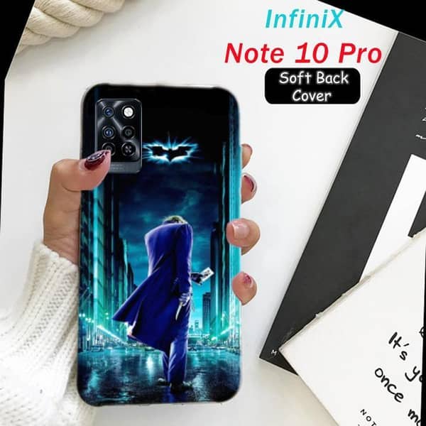 Infinix Note 10 Pro Back Cover with Joker Design, Soft Silicone