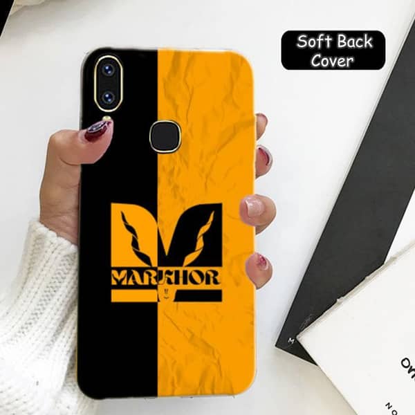 Vivo Y85 Soft Silicone Back Cover with Markhor Design – Yellow Flexible Protective Case