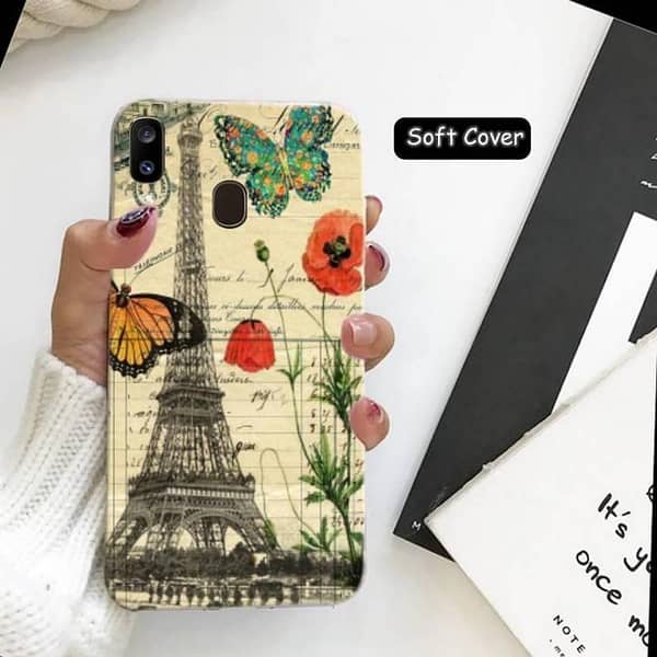 Samsung A20 Back Cover: Eiffel Tower Style Soft Silicone Case