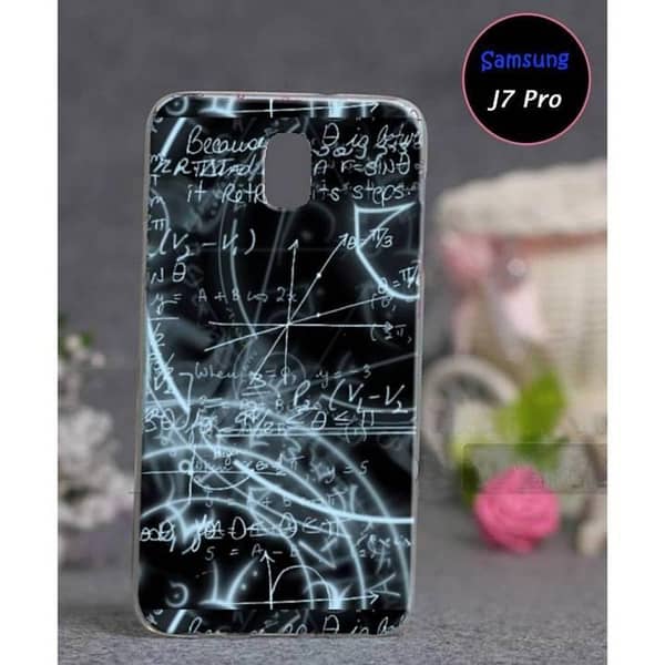 Samsung J7 Pro Soft Silicone Back Cover with Maths Design