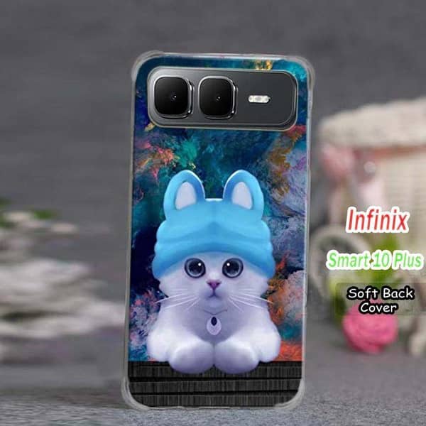 Infinix Smart 10 Plus Cat Design Soft Silicone Back Cover