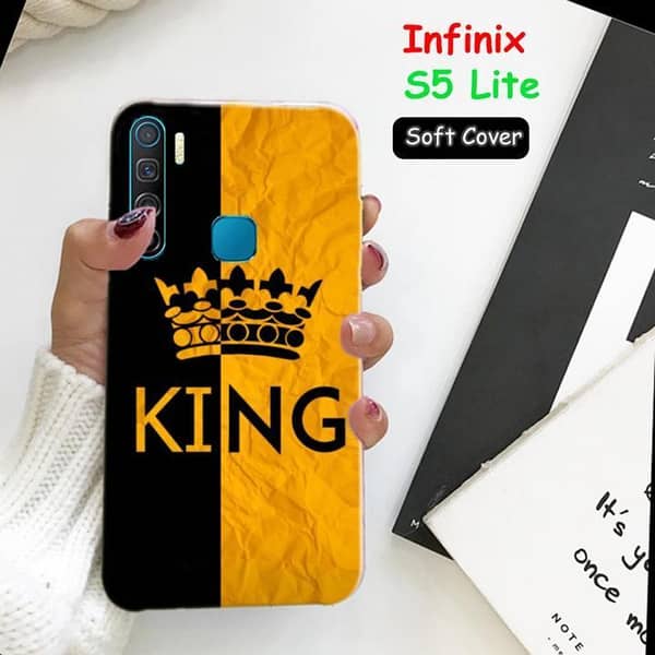 Infinix S5 Lite Back Cover: King Design Soft Silicone Case