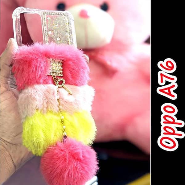 Oppo A76 Back Cover - Ladies Fancy Light Multicolor Silicone Case