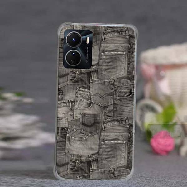 Vivo Y16 Back Cover – Jeans Design Soft Silicone Case