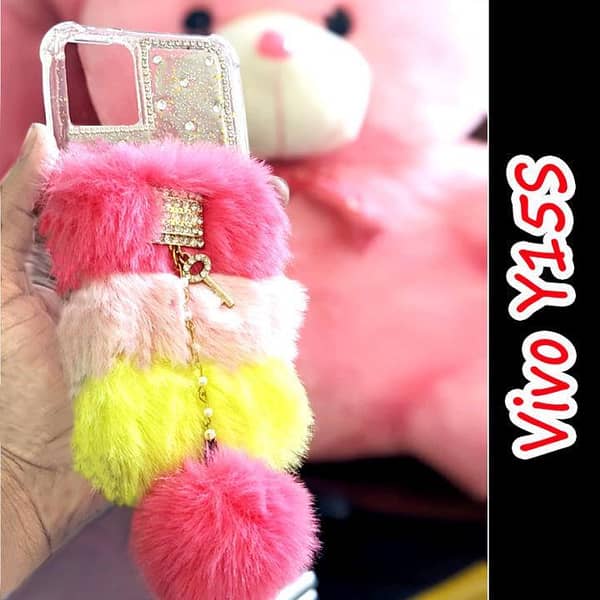 Vivo Y15S Back Cover — Soft Silicone Case with Light Multicolor Ladies Fancy Design