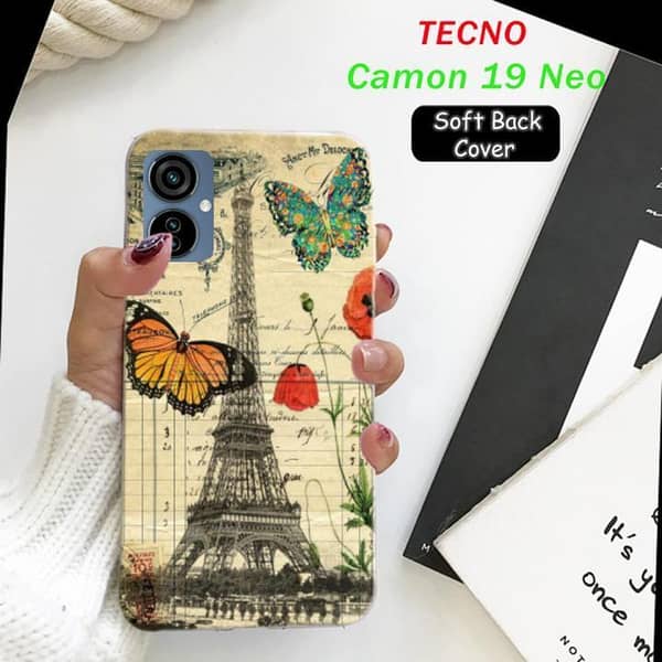 Tecno Camon 19 Neo Back Cover with Eiffel Tower Design in Soft Silicone