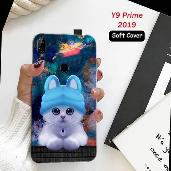 Huawei Y9 Prime 2019 Back Cover — Cat Design Soft Silicone Case