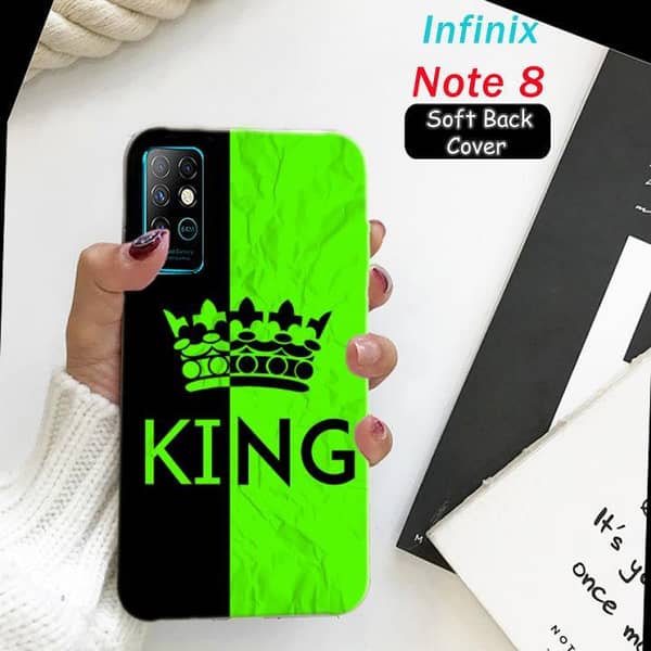 Infinix Note 8 Back Cover — King Design Soft Silicone Case
