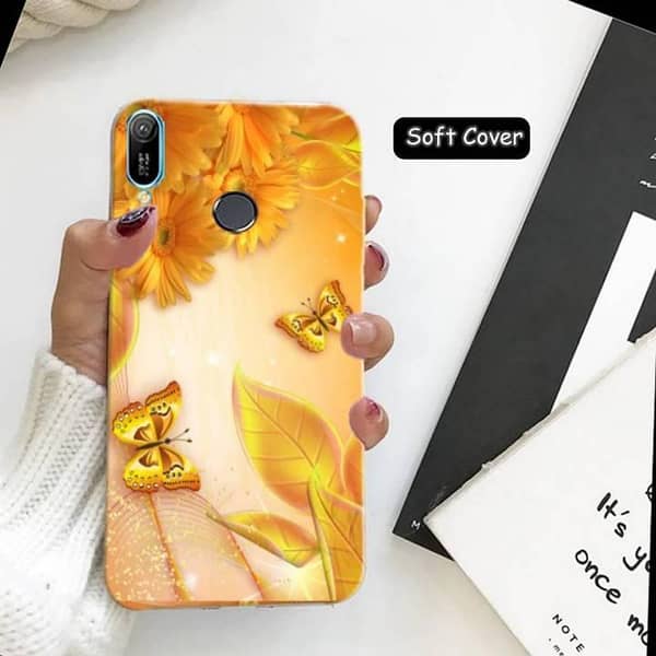 Huawei Y6 Prime 2019 Back Cover: Butterfly Design Soft Silicone Case