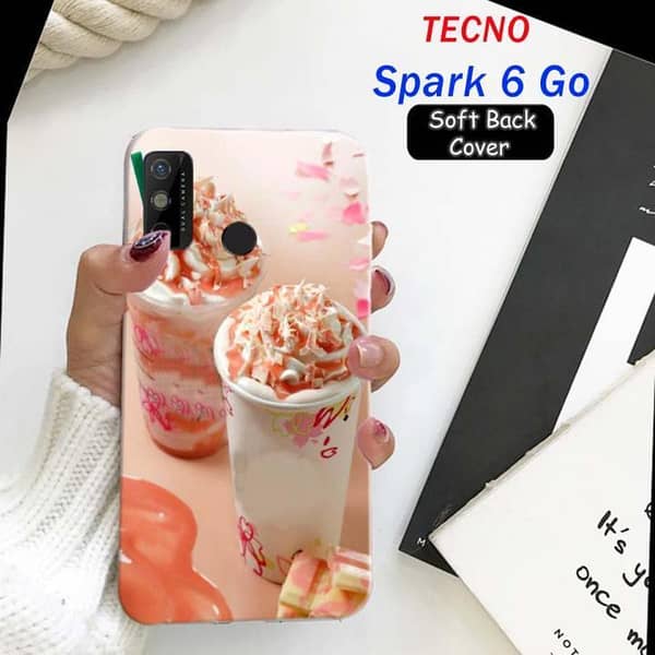 Tecno Spark 6 Go Back Cover – Ice Cream Design Soft Silicone Case
