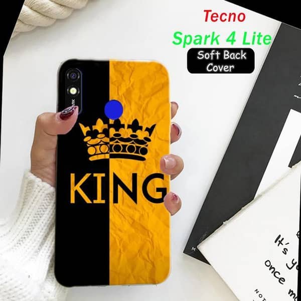Tecno Spark 4 Lite Back Cover: King Soft Silicone Case with Boys Design