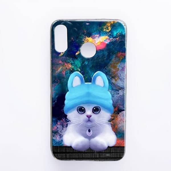 Huawei Honor 8C Soft Silicone Back Cover with Cat Design – Slim, Flexible Print Case
