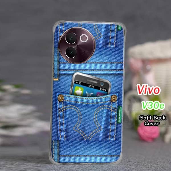 Vivo V30E Back Cover with Jeans Design Silicone Case