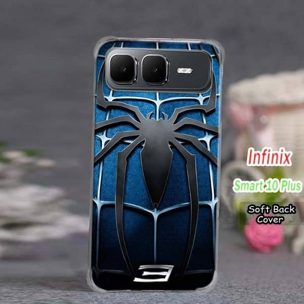 Infinix Smart 10 Plus Back Cover with Spider-Man Design (Soft Silicone)