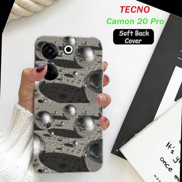 Tecno Camon 20 Pro Soft Silicone Back Cover with Balls Design