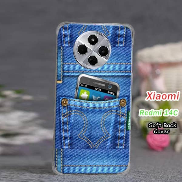 Xiaomi Redmi 14C Soft Silicone Back Cover with Jeans Print