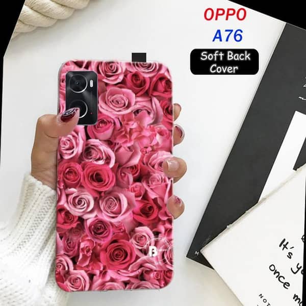 Oppo A76 Back Cover: Floral Soft Silicone Case