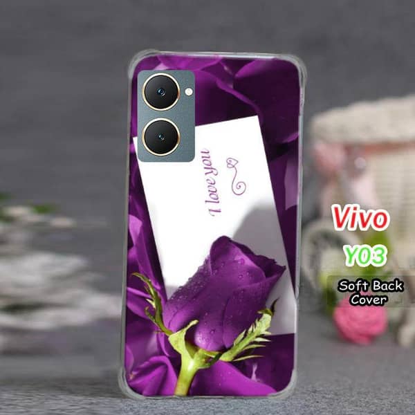 Vivo Y03 Back Cover - Love Design Soft Silicone Case