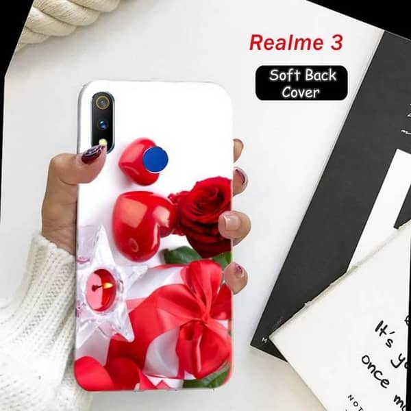 Realme 3 Back Cover - Love Design Soft Silicone Case