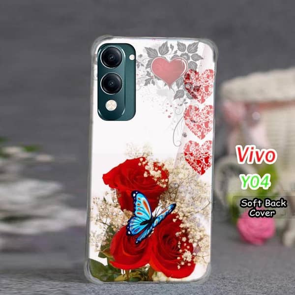 Vivo Y04 Floral Design Soft Silicone Back Cover