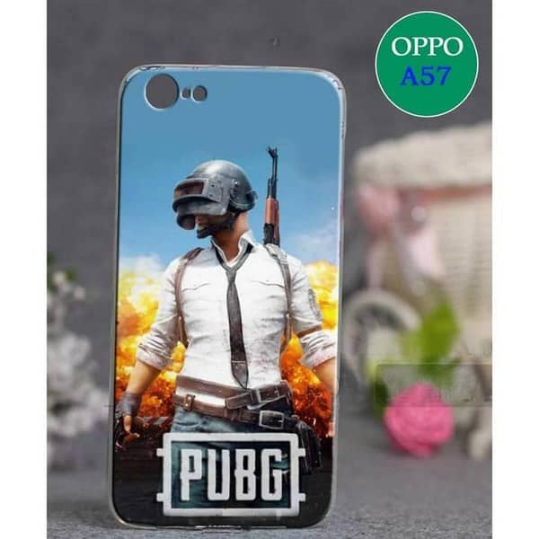 Oppo A57 Back Cover: PUBG Design Soft Silicone Case