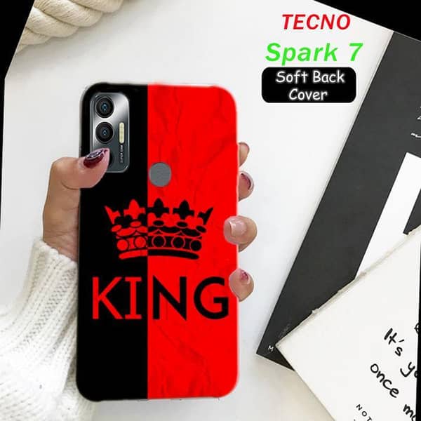 Tecno Spark 7 Back Cover: King Design Soft Silicone Case