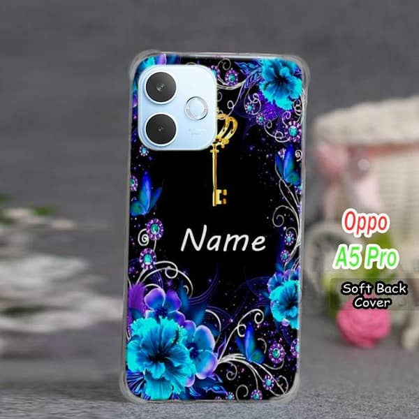 Oppo A5 Pro Back Cover with Custom Name Print in Soft Silicone
