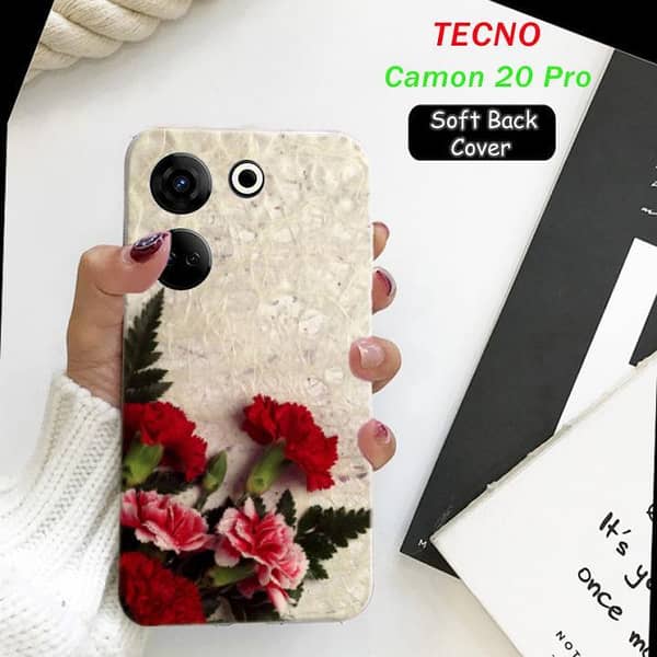 Tecno Camon 20 Pro Back Cover – Floral Design Soft Silicone Case