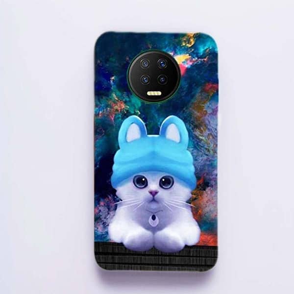 Infinix Note 7 Soft Silicone Cat Print Back Cover with Full Protection