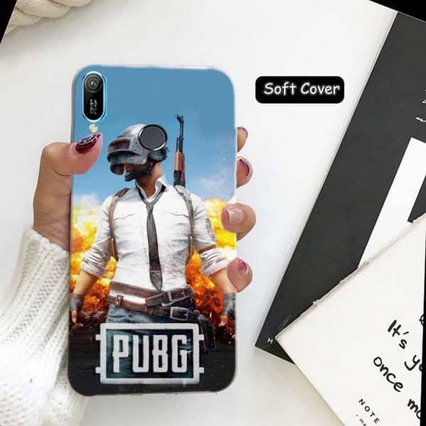Huawei Y6 Prime 2019 Soft Silicone Back Cover with PUBG Style Print