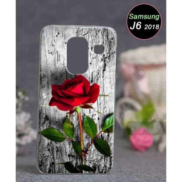 Samsung J6 2018 Back Cover – Rose Design Soft Silicone Case