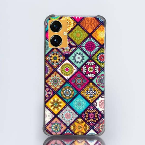 Sparx Neo 7 Ultra Soft Floral Art Silicone Back Cover with Full-Side Design and Button Access