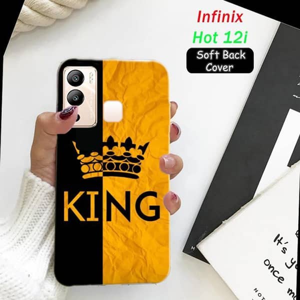 Infinix Hot 12I Back Cover - King Design Soft Silicone Case