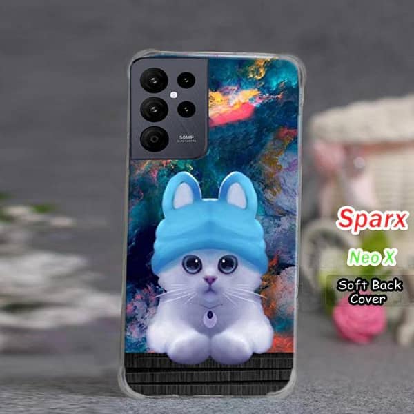 Sparx Neo X Back Cover with Cat Design — Soft Silicone Case