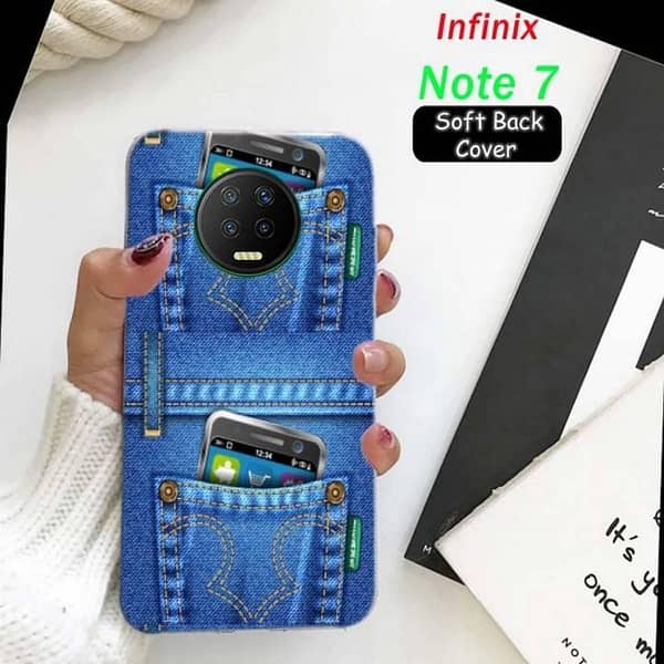 Infinix Note 7 Back Cover - Print Design Soft Silicone Case
