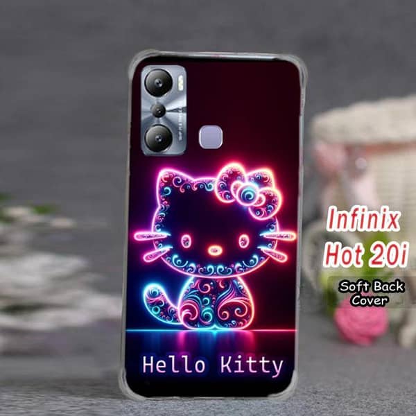 Infinix Hot 20I Kitty Neon Effect Soft Silicone Back Cover