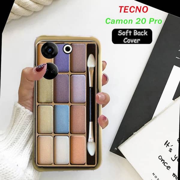 Tecno Camon 20 Pro Soft Silicone Back Cover with Makeup Print