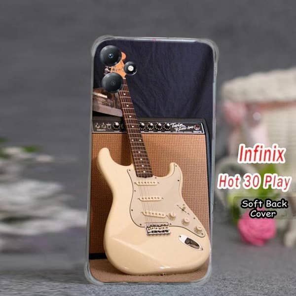 Infinix Hot 30 Play Back Cover – Guitar Design Soft Silicone Case
