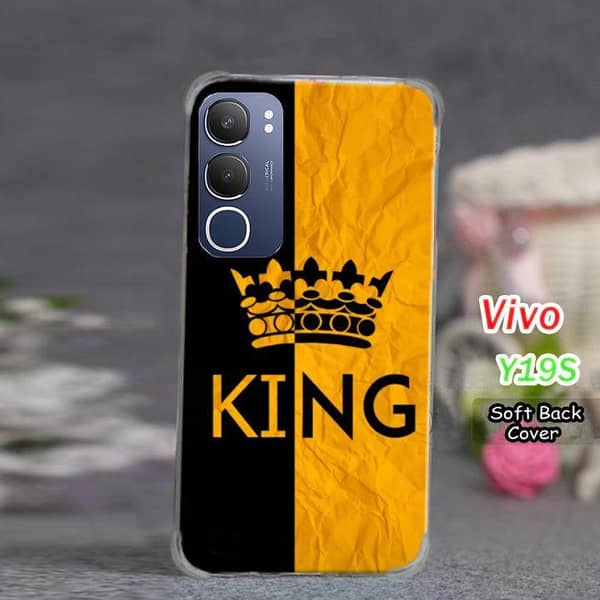 Vivo Y19S Back Cover: Yellow Design Soft Silicone Case