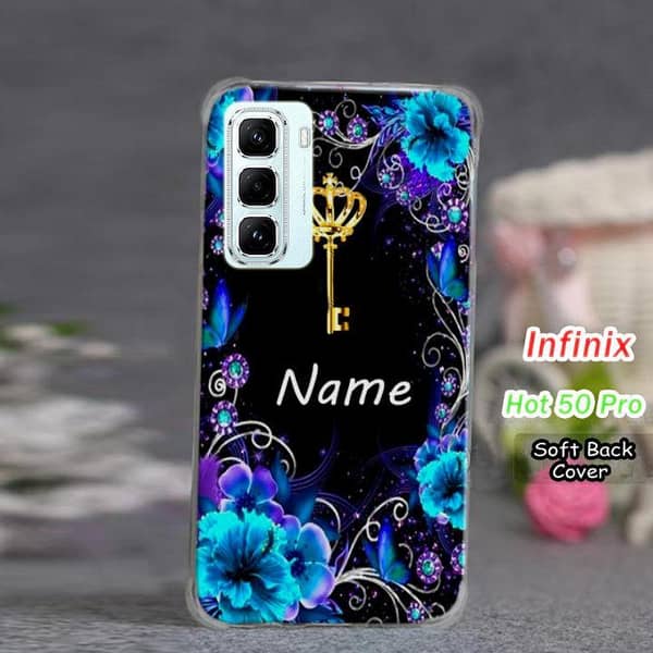 Infinix Hot 50 Pro Soft Silicone Back Cover with Custom Name Print