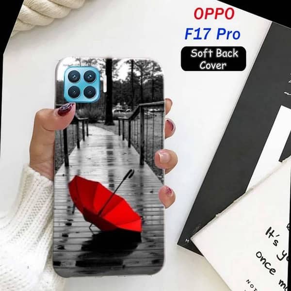 Oppo F17 Pro Back Cover with Rain Design: Soft Silicone Case