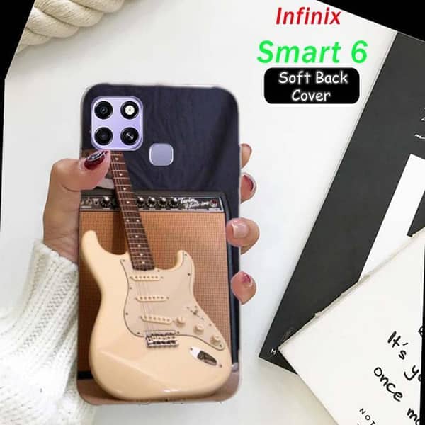 Infinix Smart 6 Back Cover with Guitar Design in Soft Silicone