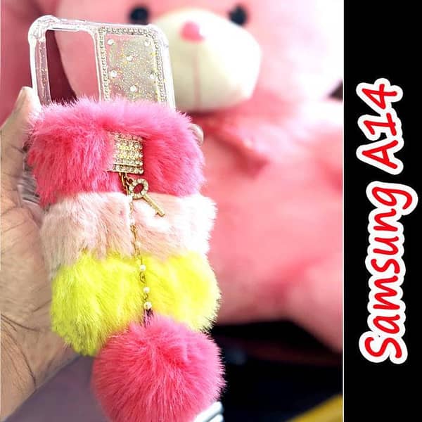 Samsung A14 Back Cover - Ladies Fancy Light Multicolor Soft Silicone Case