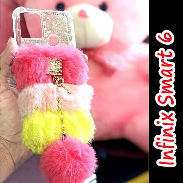 Infinix Smart 6 Back Cover – Ladies Fancy Light Multicolor Soft Silicone Case