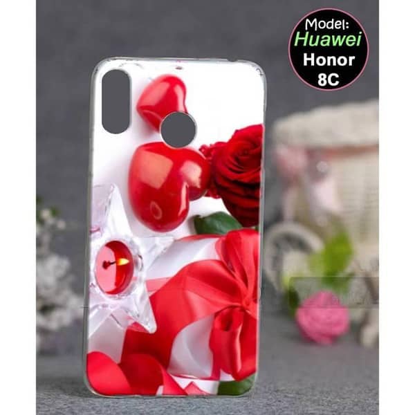 Huawei Honor 8C Back Cover | Soft Silicone Case with Love Design