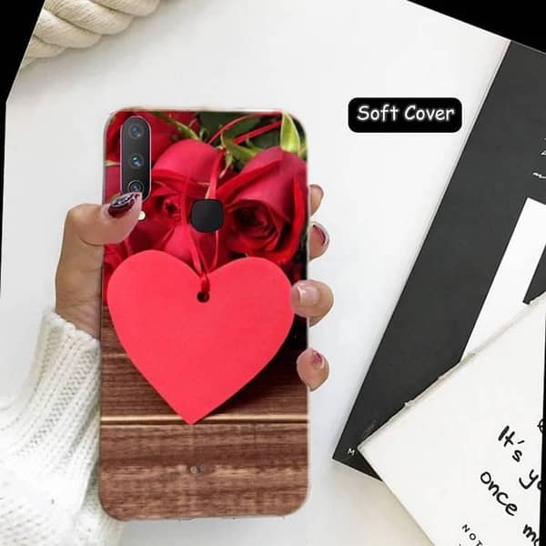 Vivo V15 Back Cover - Love Design Soft Silicone Case